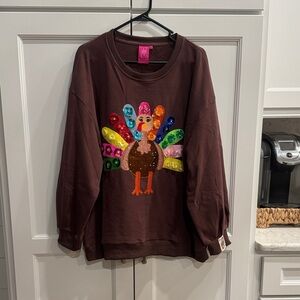 Queen of Sparkles Turkey Sequin Sweatshirt